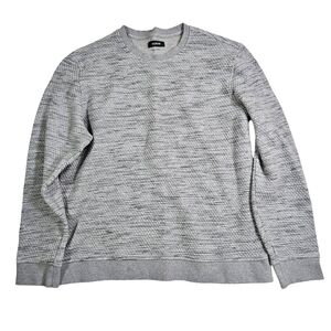 Alfani Mens Textured Crew Neck Sweater, Heather Grey, Large